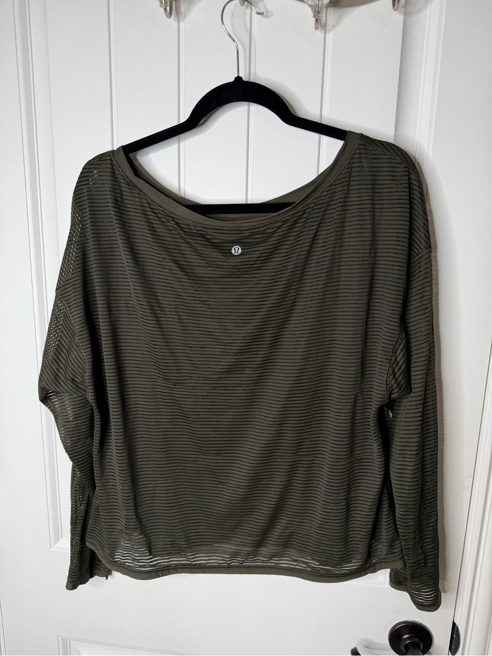 lululemon athletica Olive Green Striped Long Sleeve Top and matching joggers